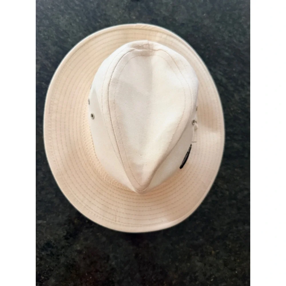 Panama Jack Cream Canvas Cotton Safari Hat Small Made in USA Vintage Sun Hat